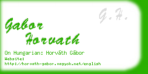 gabor horvath business card