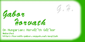 gabor horvath business card